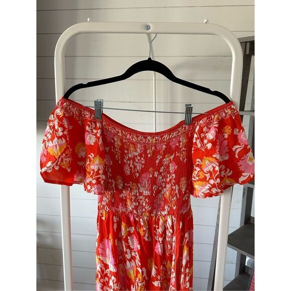 Flying Tomato peasant maxi dress Womens S Red Cottagecore Hippie‎ Boho - Picture 2 of 12